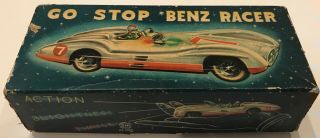 Vintage Mercedes Benz Marusan SAN Tin Toy Racing Car Silver Arrow Racer 50 ' s 9