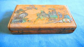 Antique Chinese Asian Carved Inlaid Mother Of Pearl Lidded Stone Box C391