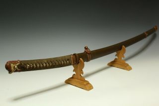 Japanese Antique koshirae GUNTO katana sword first tsuba samurai yoroi kabuto WW 2