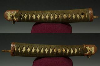 Japanese Antique koshirae GUNTO katana sword first tsuba samurai yoroi kabuto WW 6