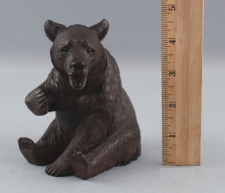 Antique,  Swiss Black Forest,  Hand Carved Grizzly Bear,  Tobacco Pipe Holder