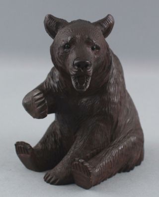 Antique,  Swiss Black Forest,  Hand Carved Grizzly Bear,  Tobacco Pipe Holder 2