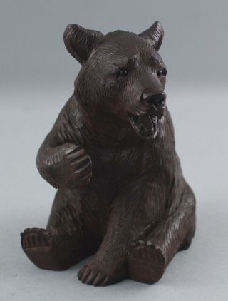 Antique,  Swiss Black Forest,  Hand Carved Grizzly Bear,  Tobacco Pipe Holder 3
