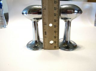 Vintage Chrome Bullet Shaped Toilet Paper Tissue Holder Wooden Roller Art Deco 10