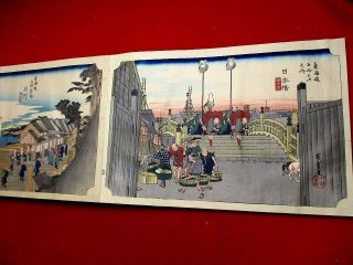 7 - 130 Hiroshige Tokaido 55 Prints Japanese Ukiyoe Woodblock Print Book