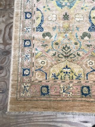 Antique Look Handmade Art And Craft Natural Dye Rug Carpet SIZE: 277x171 Cm 3