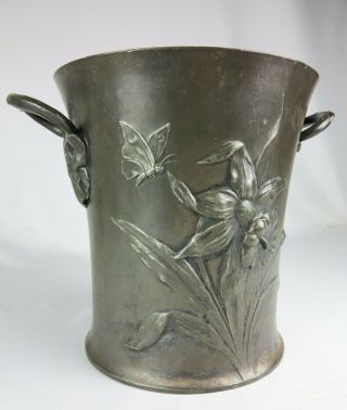 Art Nouveau,  Jugendstil Wmf Pewter Ice Bucket,  Wine Cooler,  Flower Pot,  C.  1905