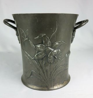 Art Nouveau,  Jugendstil WMF Pewter Ice Bucket,  Wine Cooler,  Flower Pot,  c.  1905 4