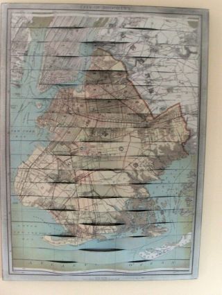 Map York Brooklyn GEOLOGICAL LARGE WALL SIZE Metal 3D Rare Vintage 24 