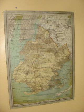 Map York Brooklyn GEOLOGICAL LARGE WALL SIZE Metal 3D Rare Vintage 24 