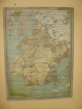Map York Brooklyn GEOLOGICAL LARGE WALL SIZE Metal 3D Rare Vintage 24 