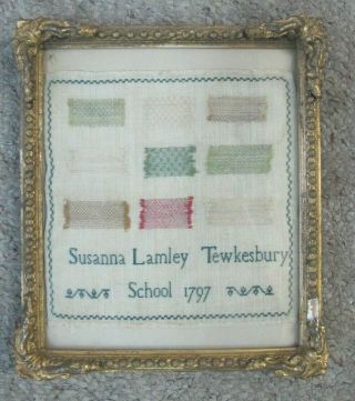 Antique C1797 Needlework Sampler For School By Susanna Lamley Tewkesbury