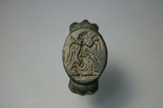 Ancient Interesting Roman Bronze Ring Victoria 1st - 4th century AD 6