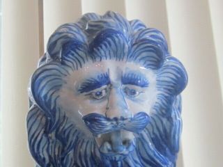 Antique Emile Galle French Faience Lion Figurine ' s HUGE EX ST CLEMENT 5