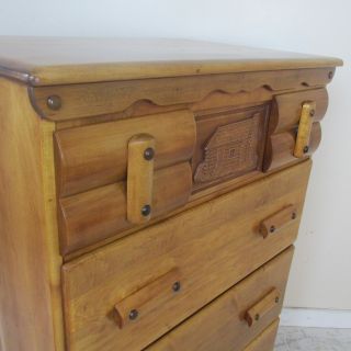 Vintage 1930s Rustic / Lodge / Cabin / Rancho Monterey Style Chest of Drawers 3