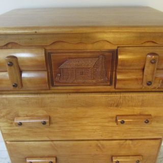 Vintage 1930s Rustic / Lodge / Cabin / Rancho Monterey Style Chest of Drawers 4