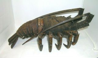 19thc Japanese ? Articulated Wood Crayfish Large