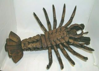 19thc Japanese ? Articulated Wood Crayfish Large 4