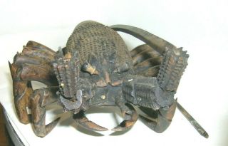 19thc Japanese ? Articulated Wood Crayfish Large 5