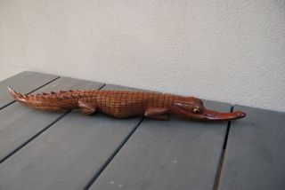 Old Carved Wooden Crocodile Guinea