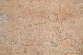 Antique MUTED Pale Peach Persian Oriental Distressed Area Rug Hand - Knotted 7x10 9