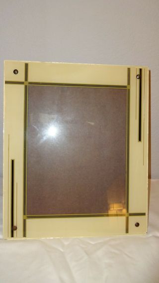 Reverse Painted Deco Picture Frame Cream Black Gold 10 " X 12 "