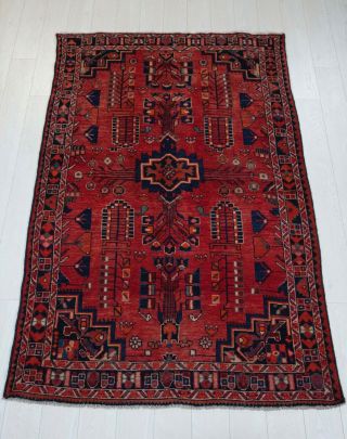 7.  15x4.  36ft ANTIQUE Hand - Knotted Persian Tribal Area Rug Red handmad Vintage Rug 2