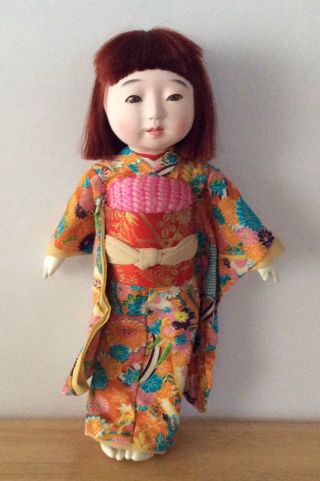 Vintage Japanese Ichimatsu Doll 13” Girl Red Hair Rare