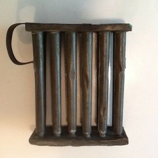 Antique Vintage Primitive Candle Molds Taper 9 3/4 " Metal Tin Mold Of 12