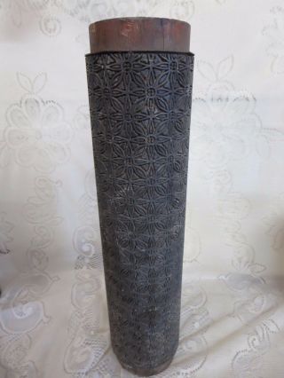 Vintage Wood Metal Wallpaper Printing Roller Floral Design