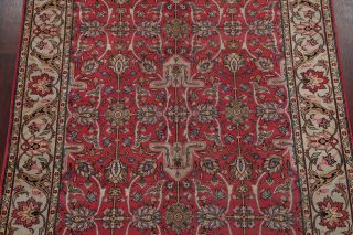 Antique Geometric RED SKY BLUE Persian Oriental Area Rug Hand - Knotted Wool 7x9 4