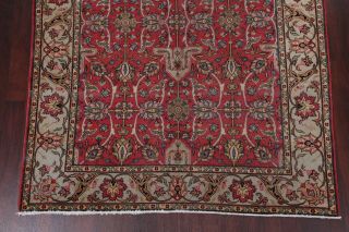 Antique Geometric RED SKY BLUE Persian Oriental Area Rug Hand - Knotted Wool 7x9 5