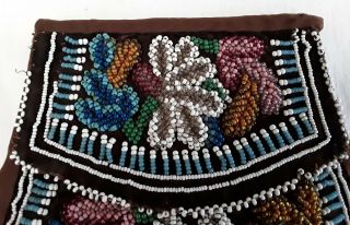 Antique Native American Tribal Beaded Bag Pouch Purse 2