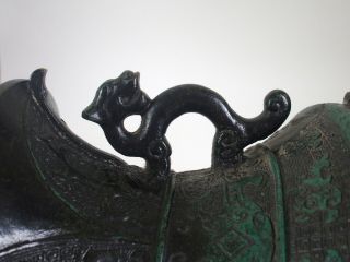 Fine large antique 18th century Chinese bronze vase 10