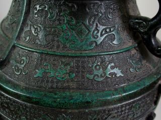 Fine large antique 18th century Chinese bronze vase 5