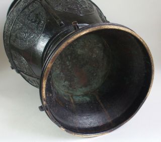 Fine large antique 18th century Chinese bronze vase 8