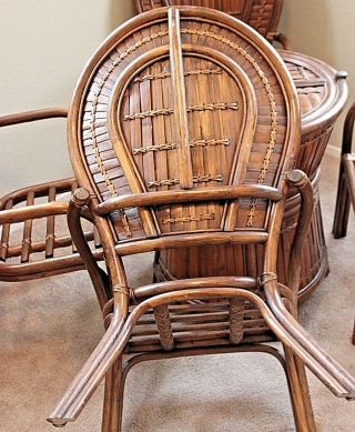 Vintage Bamboo&Rattan 4 Matching Chairs,  Table Base,  Side Table & Big Kahuna Chair 4