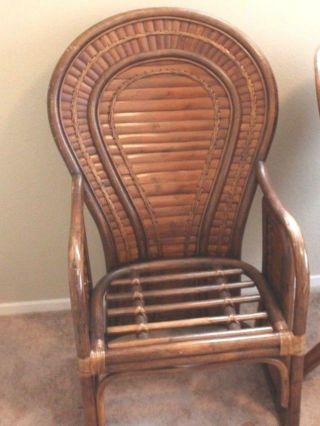 Vintage Bamboo&Rattan 4 Matching Chairs,  Table Base,  Side Table & Big Kahuna Chair 5