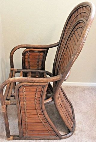 Vintage Bamboo&Rattan 4 Matching Chairs,  Table Base,  Side Table & Big Kahuna Chair 7