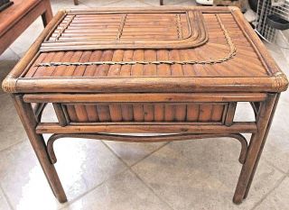 Vintage Bamboo&Rattan 4 Matching Chairs,  Table Base,  Side Table & Big Kahuna Chair 9