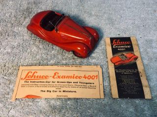 Vintage 1930s Schuco Examico 4001 Tin Windup Toy Car,  Everything