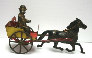 Antique Horse Drawn Trap With Driver,  Wlkins,  Hubley,  Ives,  Othere