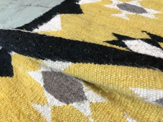 Auth: Antique American Indian Rug / Blanket Crisp 1940 ' s Beauty YELLOW 3x5 NR 11
