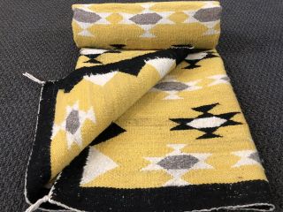Auth: Antique American Indian Rug / Blanket Crisp 1940 ' s Beauty YELLOW 3x5 NR 12