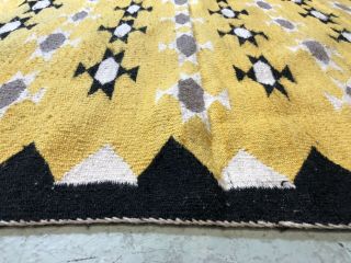 Auth: Antique American Indian Rug / Blanket Crisp 1940 ' s Beauty YELLOW 3x5 NR 2