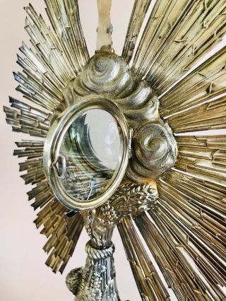 LOVELY FRENCH SOLID SILVER GILT MONSTRANCE,  PARIS C1850 800g / 28.  21oz 10