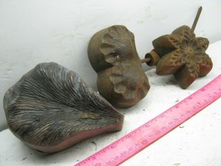 Three Bronze Flower Molds Millinery Iron,  No Bottoms Make Your Own Cast