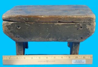 Antique American Cricket Footstool Square Nails Some Green Paint 12