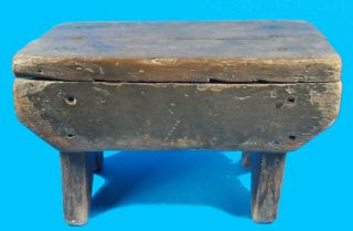 Antique American Cricket Footstool Square Nails Some Green Paint