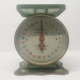 Vintage Green Metal Farm Kitchen Scale By American Family Scale Up To 25